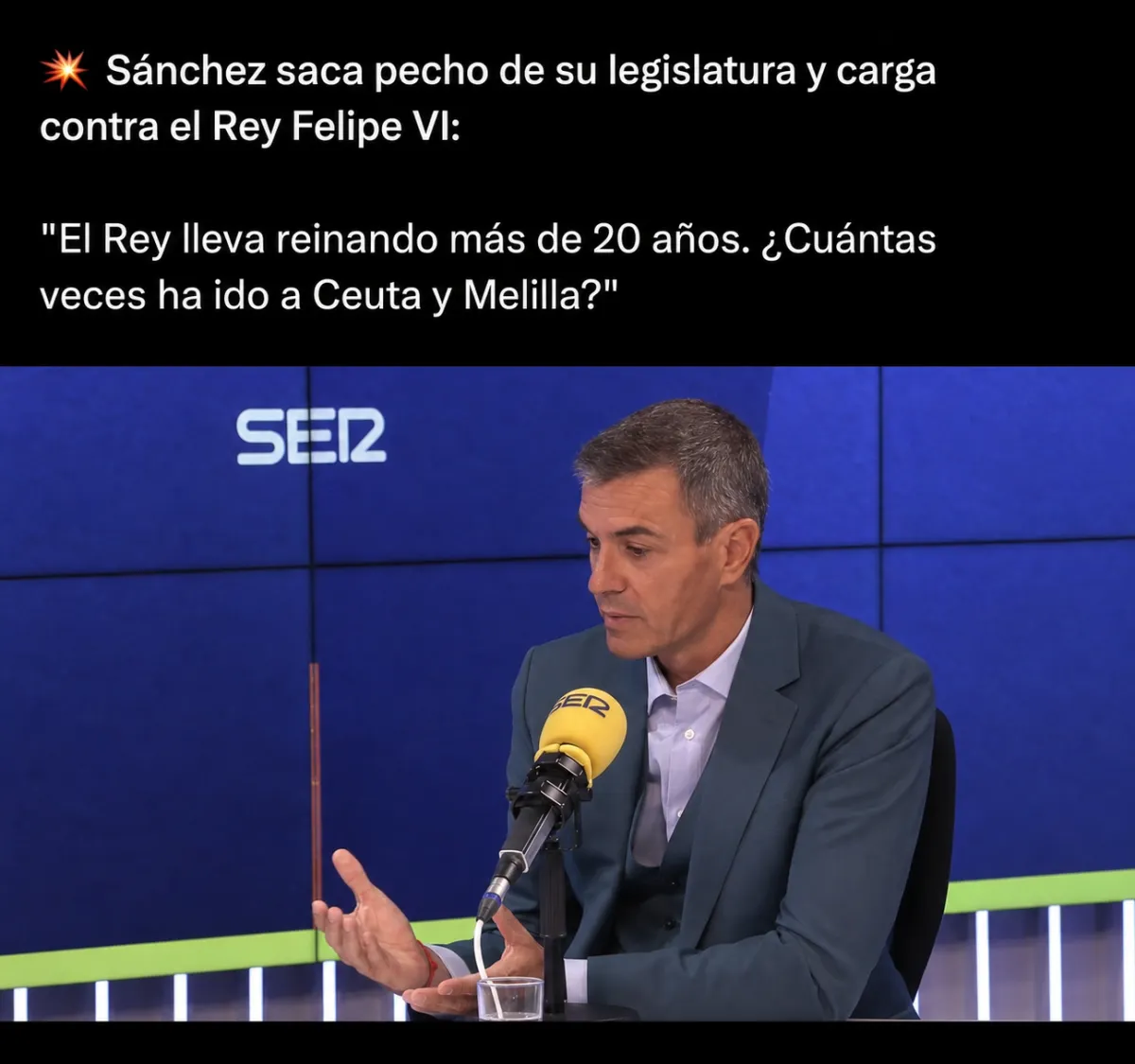 Sánchez señala al Rey por Ceuta… pero se equivoca con un dato clave
